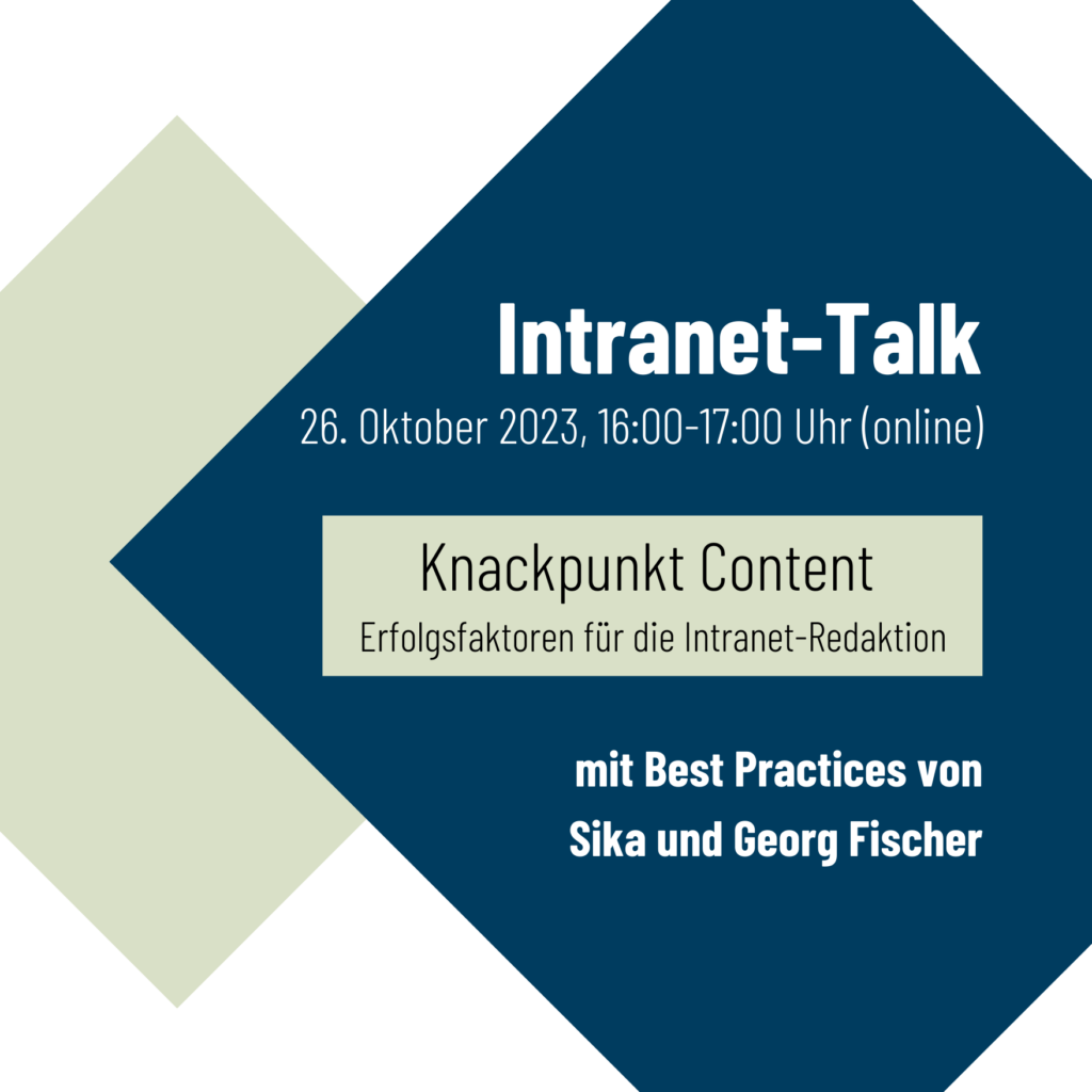 1. Intranet Talk: Knackpunkt Content